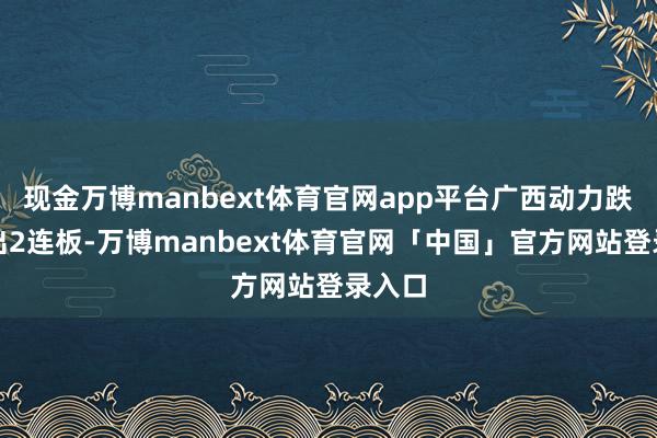 现金万博manbext体育官网app平台广西动力跌停走出2连板-万博manbext体育官网「中国」官方网站登录入口