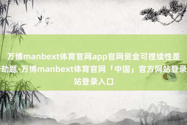 万博manbext体育官网app官网资金可捏续性是最浩劫题-万博manbext体育官网「中国」官方网站登录入口